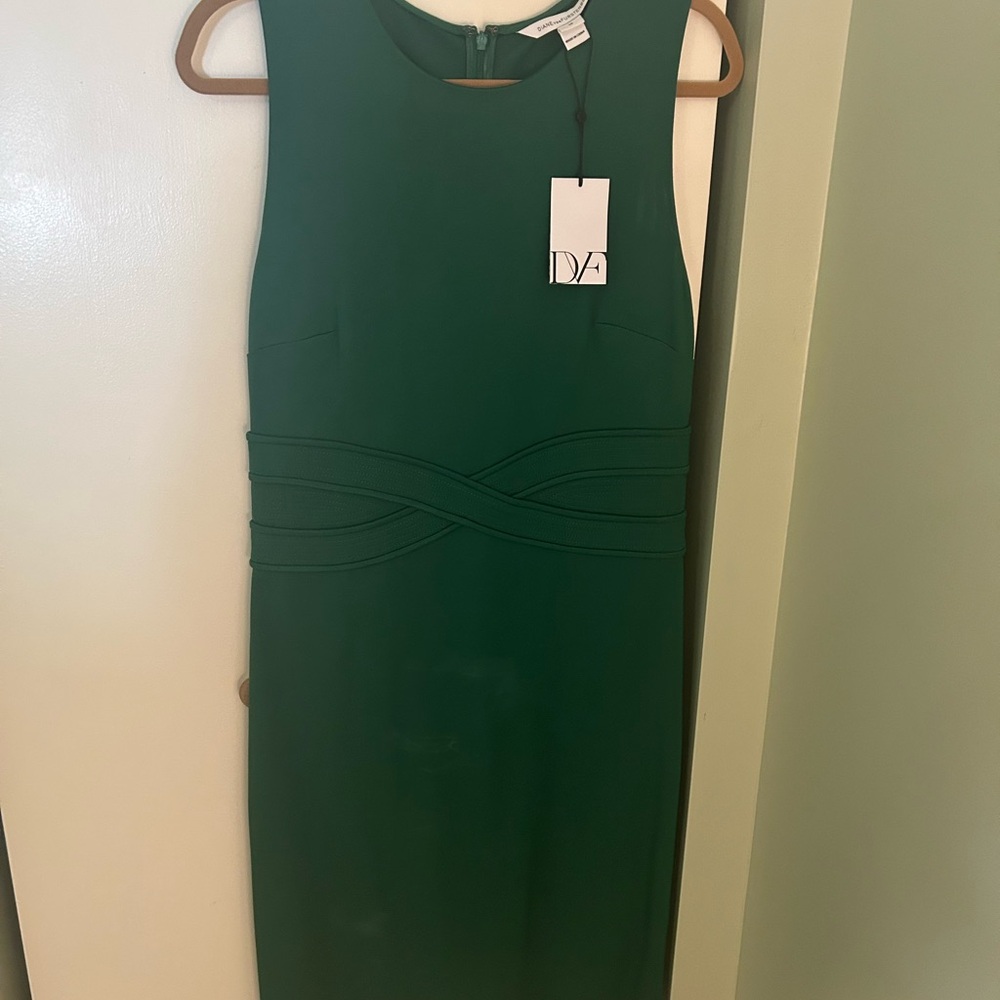 Diane Von Furstenburg Evita Dress Green New with Tags - Picture 1 of 3